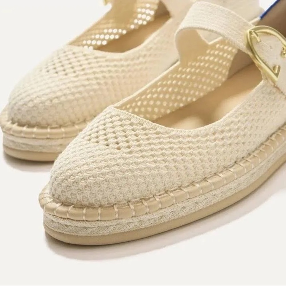 Rothy's Cream Espadrille Mary Jane Flats - Picture 3 of 8